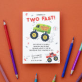 2高速2番目の誕生日キッズモンスターカートラック 招待状