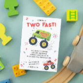 2高速2番目の誕生日キッズモンスターカートラック 招待状