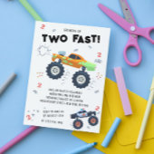 2高速2番目の誕生日キッズモンスターカートラック 招待状