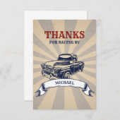 2高速2番目の誕生日テーマボーイカー サンキューカード (正面/裏面)