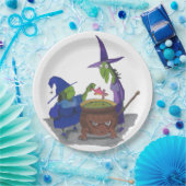 2魔女がカルドロンハロウィーンでポーションを醸造 ペーパープレート (パーティー)