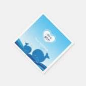 2鯨ブルーベビーシャワーかわいいパーティーナプキン スタンダードカクテルナプキン (角)