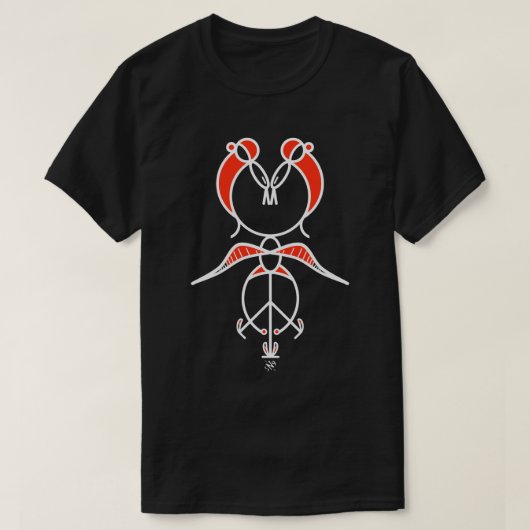 2鳥キスをするデザイン Tシャツ (デザイン正面)