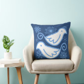 2鳩ウィンターブルーリバーシブルピロー クッション (椅子)