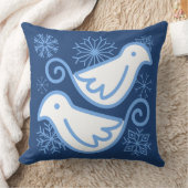 2鳩ウィンターブルーリバーシブルピロー クッション (ブランケット)