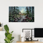 2鹿シャロンシャープ時計 ポスター (ホームオフィス)