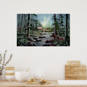 2鹿シャロンシャープ時計 ポスター (キッチン)