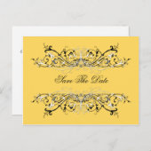 #2黄色の白黒旋回が日付を保存 案内ポストカード (正面/裏面)