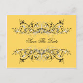 #2黄色の白黒旋回が日付を保存 案内ポストカード (正面)