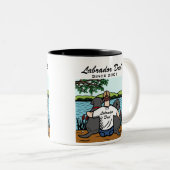 2黒いラブラドールおよびパパ ツートーンマグカップ (正面右)