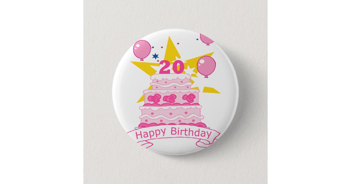 歳のお誕生日ケーキ 缶バッジ Zazzle Co Jp