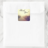 20ありがとうステッカー日の出の通路の歩道 スクエアシール (バッグ)