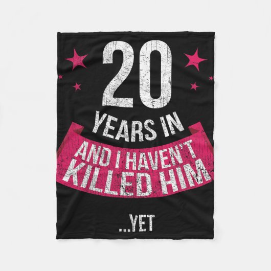 20おもしろい周年妻結婚ギフトTシャツ2 フリースブランケット (正面)