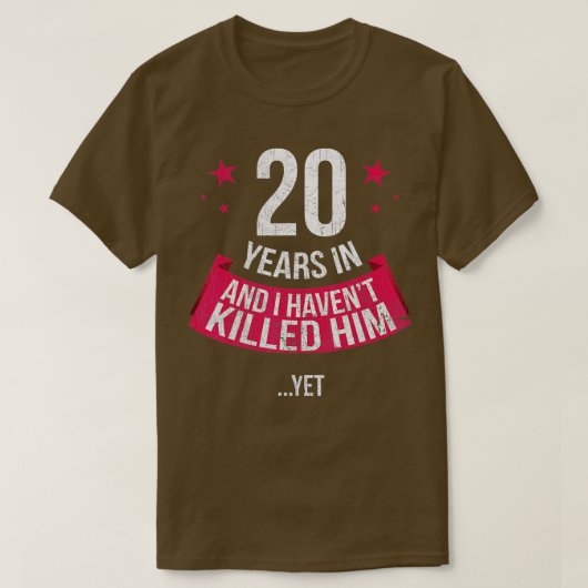 20おもしろい周年結婚妻ギフト20年 Tシャツ (デザイン正面)
