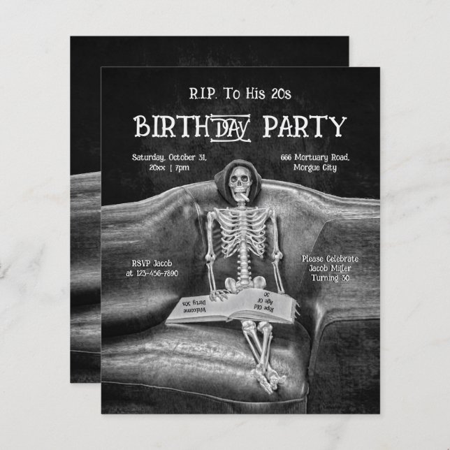 20おもしろい年代の予算に合わせたSkeleton Gothic RIP (正面/裏面)