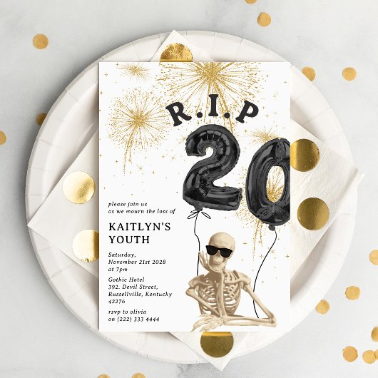 20おもしろい歳の30歳の誕生日にR.I.P 招待状