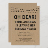 20おもしろい番目の誕生日招待状 招待状 (正面/裏面)