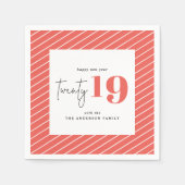 20のはっきりしたグラフィック新年の休日パーティー スタンダードカクテルナプキン (正面)