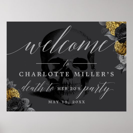 20のウェルカムサイン金ゴールドとブラックへの死 ポスター (正面)