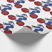 20の味方されたサイコロの車輪が付いている魔法使いの乗馬のバイク ラッピングペーパー (角)