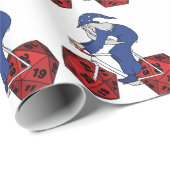 20の味方されたサイコロの車輪が付いている魔法使いの乗馬のバイク ラッピングペーパー (ロールコーナー)