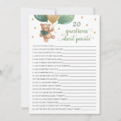 20の質問両親テディベアカード 招待状 (正面)