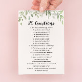 20の質問：花嫁についての花嫁シャワーゲーム 招待状