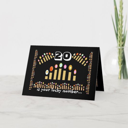 20はラッキーナンバー…ハッピー20誕生日! カード (正面)