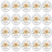 20ひまわり付き小さな楕円形のハニーラベル シール (正面)