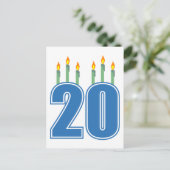 20ろうそく（青/緑） ポストカード (スタンド正面)