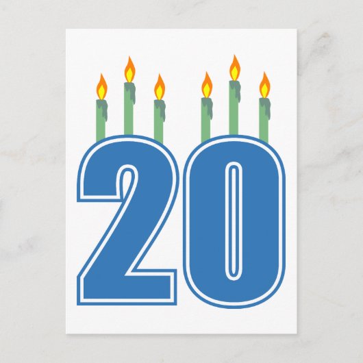 20ろうそく（青/緑） ポストカード (正面)