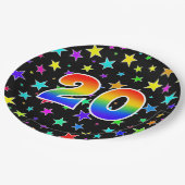 20イベント:はっきりした,おもしろい，レインボーカラフル20 ペーパープレート (アングル)