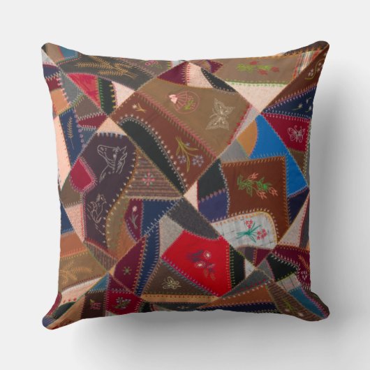 20インチヴィンテージパッチワーク熱狂するキルトパターエレガントン クッション (裏面)