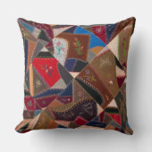 20インチヴィンテージパッチワーク熱狂するキルトパターエレガントン クッション (正面)