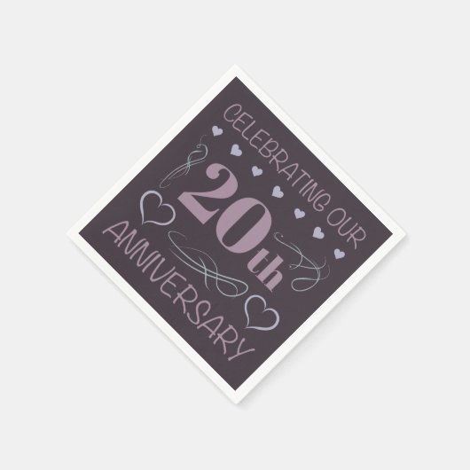 20エレガント周年記念ラ結婚ベンダー スタンダードカクテルナプキン (角)