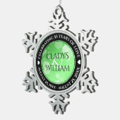 20エレガント日38日エメラルド55周年結婚記念 スノーフレークピューターオーナメント (右)