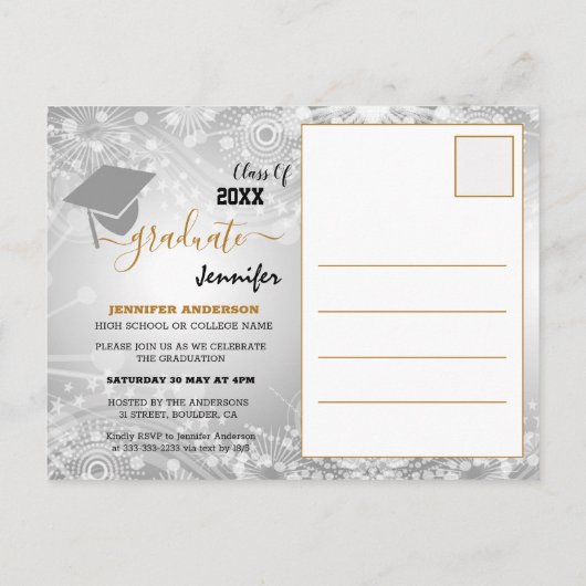 20エレガントXXクラス、写真、Topper Graduation An 案内ポストカード (裏面)