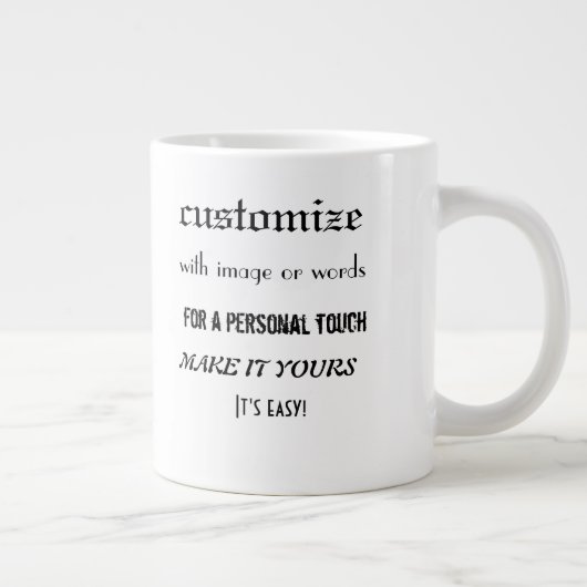 20オンスのジャンボマグカップを個人用にする ジャンボコーヒーマグカップ (右)