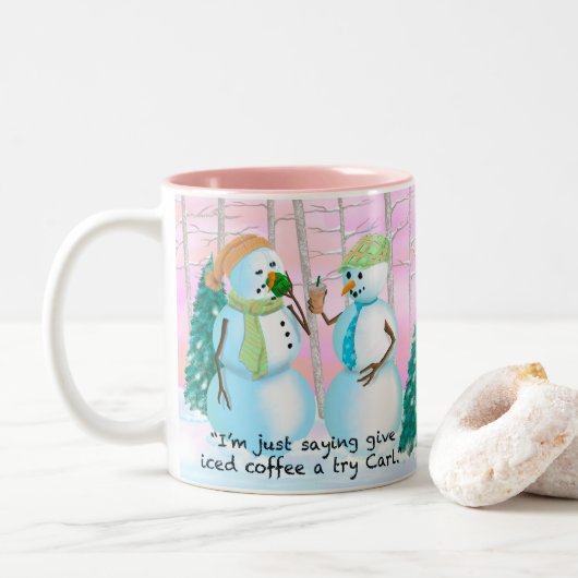 20オンスの雪だるまとコーヒーマグ ツートーンマグカップ (ドーナツ)