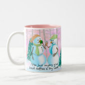 20オンスの雪だるまとコーヒーマグ ツートーンマグカップ (左)