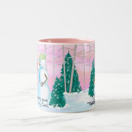 20オンスの雪だるまとコーヒーマグ ツートーンマグカップ (中央)