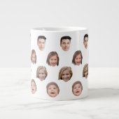 20オンス ジャンボ かわいい ファミリー フェイス 4 フォト 専門 ジャンボコーヒーマグカップ (正面)