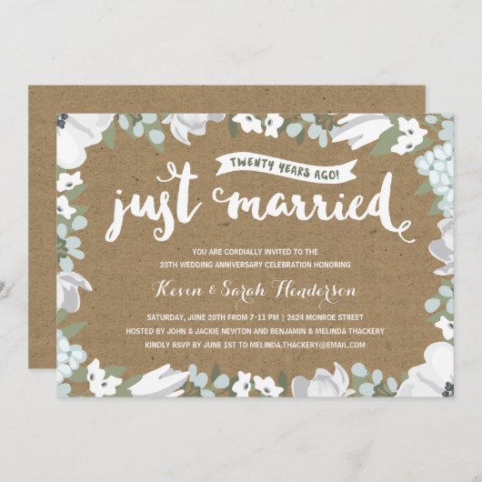 20カジュアル周年結婚パーティー 招待状 (正面/裏面)