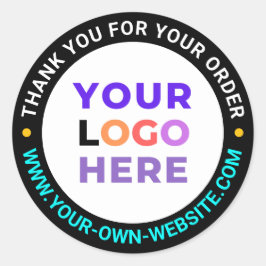 20カスタムロゴ、Round Businessありがとうごスタンプ ラウンドシール