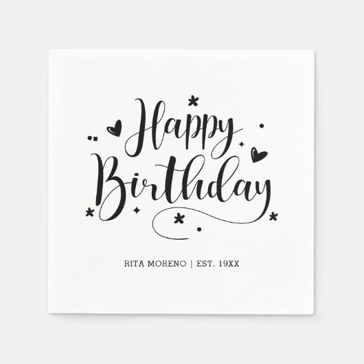 20カスタム日30日40日50日60日70歳の誕生日パーティー スタンダードカクテルナプキン (正面)