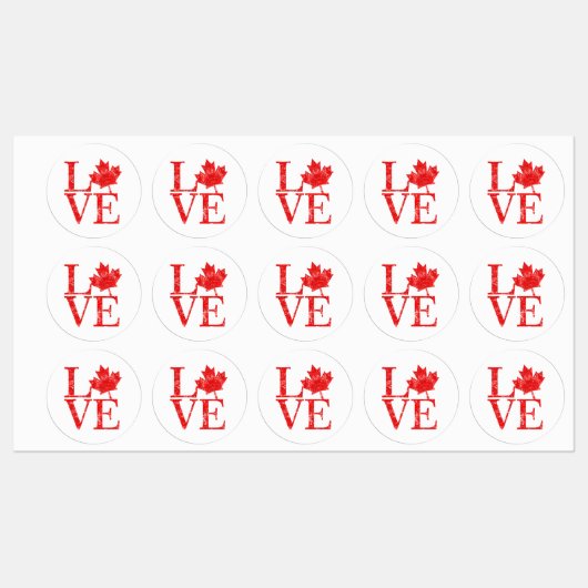 20カナダメープルリーフラブ ラベル (シート)