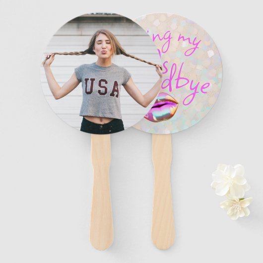 20キスをするsさよならパーソナライズされた ハンドファン (正面&裏面)