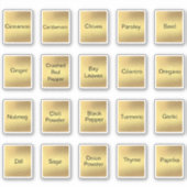 20キッチンハーブとスパイス、ブラック&金ゴールドメタリック シール (正面)
