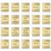 20キッチンハーブとスパイス、ブラック&金ゴールドメタリック シール (正面)