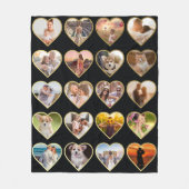 20ゴールデンパーソナライズされたハートフォトコラージュ フリースブランケット (正面)